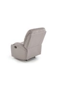 Fotel do salonu klasyczny, funkcja relax i funkcja schowka, kolor beżowy, eko skóra