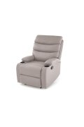 Fotel do salonu klasyczny, funkcja relax i funkcja schowka, kolor beżowy, eko skóra