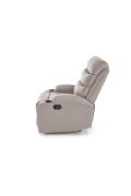 Fotel do salonu klasyczny, funkcja relax i funkcja schowka, kolor beżowy, eko skóra