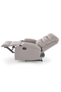 Fotel do salonu klasyczny, funkcja relax i funkcja schowka, kolor beżowy, eko skóra