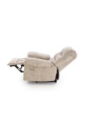 Duży miękki Fotel do salonu, klasyczny, funkcja relax, w kolorze beżowym