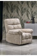 Duży miękki Fotel do salonu, klasyczny, funkcja relax, w kolorze beżowym