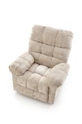 Duży miękki Fotel do salonu, klasyczny, funkcja relax, w kolorze beżowym