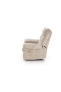 Duży miękki Fotel do salonu, klasyczny, funkcja relax, w kolorze beżowym