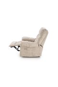 Duży miękki Fotel do salonu, klasyczny, funkcja relax, w kolorze beżowym