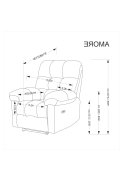 Duży miękki Fotel do salonu, klasyczny, funkcja relax, w kolorze popielatym