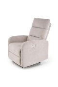 Rozkładany Fotel do salonu z funkcją masażu i funkcją relax, w kolorze beżowym