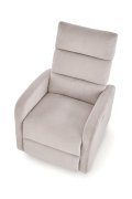 Rozkładany Fotel do salonu z funkcją masażu i funkcją relax, w kolorze beżowym