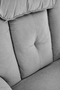 Fotel do salonu, rozkładany, funkcja relax i pionizacji kolor popielaty z miękkimi podłokietnikami, tkanina MAVEL, tkanina velvet