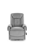 Fotel do salonu, rozkładany, funkcja relax i pionizacji kolor popielaty z miękkimi podłokietnikami, tkanina MAVEL, tkanina velvet