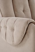 Fotel do salonu, rozkładany, funkcja relax i pionizacji kolor beżowy z miękkimi podłokietnikami, tkanina MAVEL, tkanina velvet