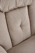 Fotel do salonu, rozkładany, funkcja relax i pionizacji kolor beżowy z miękkimi podłokietnikami, tkanina MAVEL, tkanina velvet
