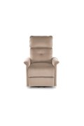 Fotel do salonu z funkcją masażu i pionizacji, kolor beżowy, tkanina velvet