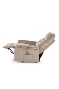 Fotel do salonu z funkcją masażu i pionizacji, kolor beżowy, tkanina velvet