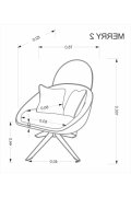 Fotel do salonu, nowoczesny, kolor cappuccino z poduszkami i funkcją obracania