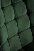 Krzesło do jadalni obite ciemno zieloną tkaniną typu velvet, z geometrycznym pikowaniem