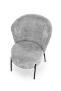 Fotel do salonu, glamour, popielaty na czarnych metalowych nóżkach, tkanina CREMONA