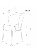 Krzesło retro oliwkowe z tapicerką materiałową i czarnym stelażem metalowym