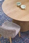 Krzesło drewniane bukowe z tapicerką beżową Cremona 14