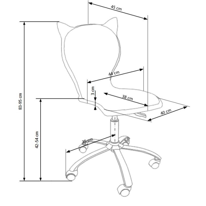 Fotel młodzieżowy kolor różowy, oparcie w kształcie kota, eko skóra