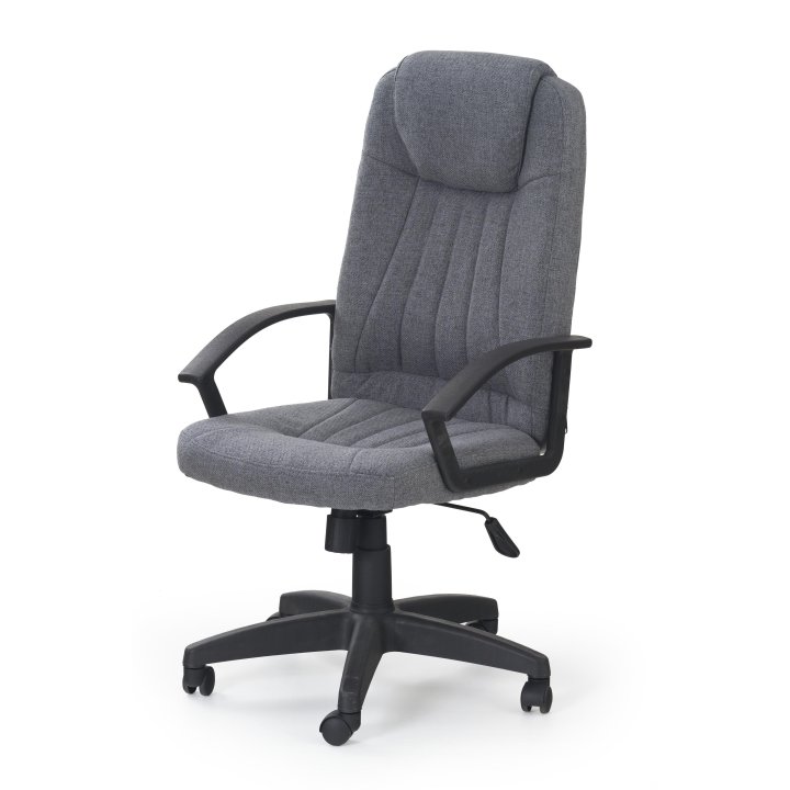 Fotel do biurka obrotowy tradycyjny, kolor popiel, kółka kauczukowe