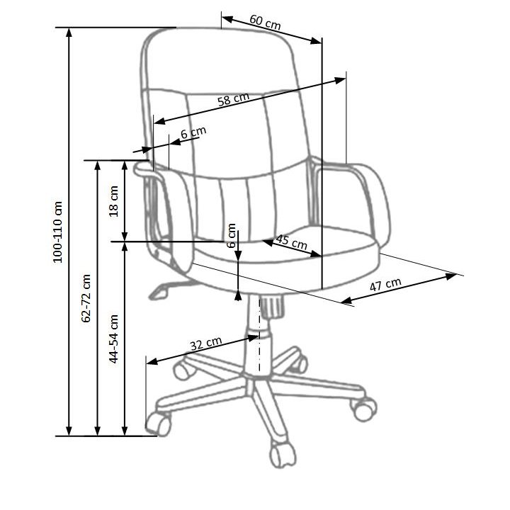 Fotel do biurka, bez zagłówka, w brązowej ekoskórze, na czarnej obrotowej podstawie