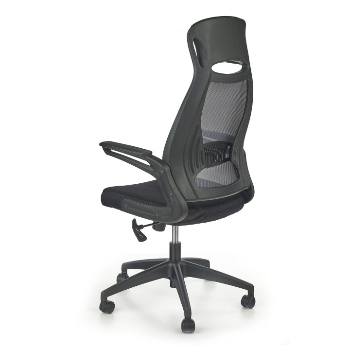 Fotel do biurka obrotowy nowoczesny, kolor czarny, popiel, tkanina membranowa, siatka