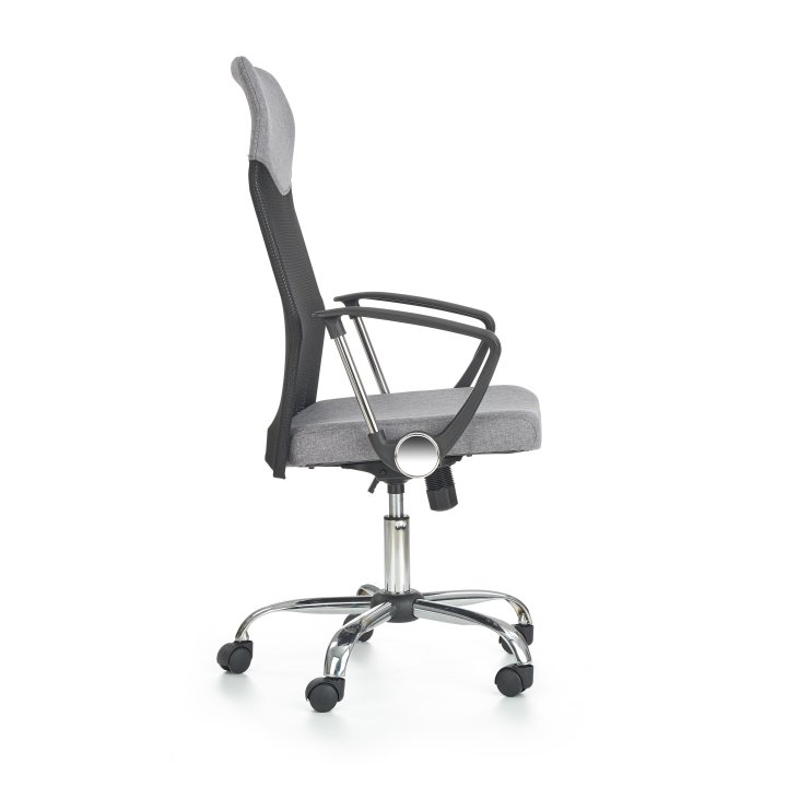 Fotel do biurka obrotowy nowoczesny, kolor popiel, tkanina, siatka