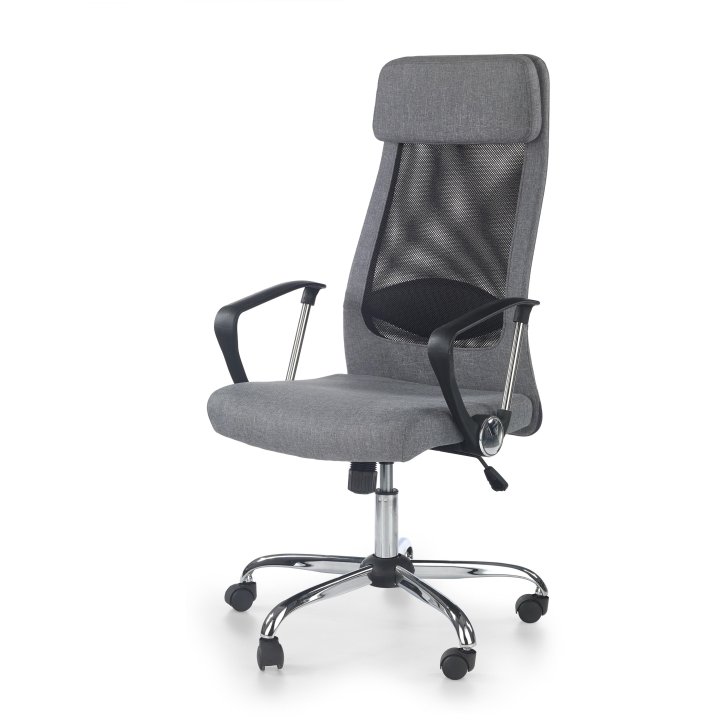 Fotel do biurka obrotowy tradycyjny, kolor popiel i czarny