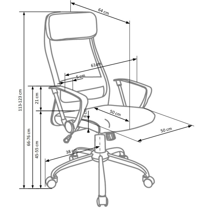 Fotel do biurka obrotowy tradycyjny, kolor popiel i czarny
