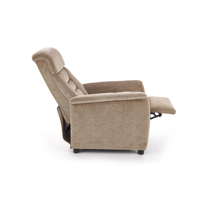Fotel do salonu, funkcja relax, kolor beżowy, styl klasyczny, rozkładany