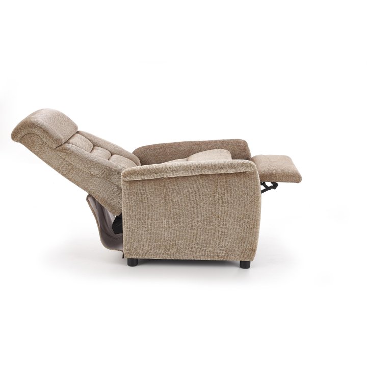 Fotel do salonu, funkcja relax, kolor beżowy, styl klasyczny, rozkładany