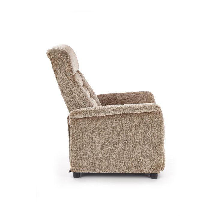 Fotel do salonu, funkcja relax, kolor beżowy, styl klasyczny, rozkładany
