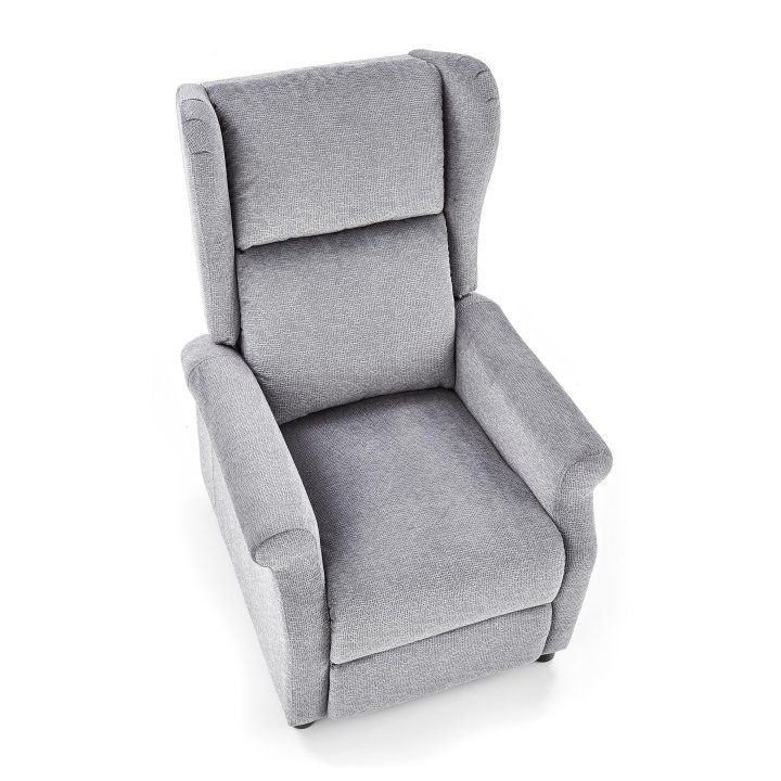 Fotel do salonu klasyczny, rozkładany, funkcja relax, popiel, tkanina