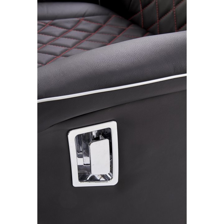 Fotel do salonu, nowoczesny, kolor czarny, czerwony, eko skóra, funkcja relax