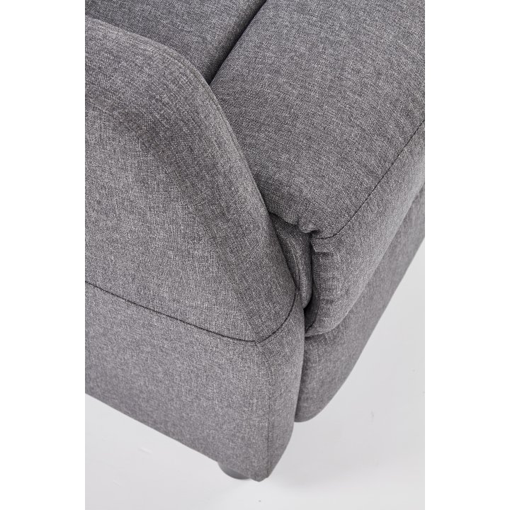Rozkładany Fotel do salonu z funkcją relax w kolorze popielatym, tkanina velvet