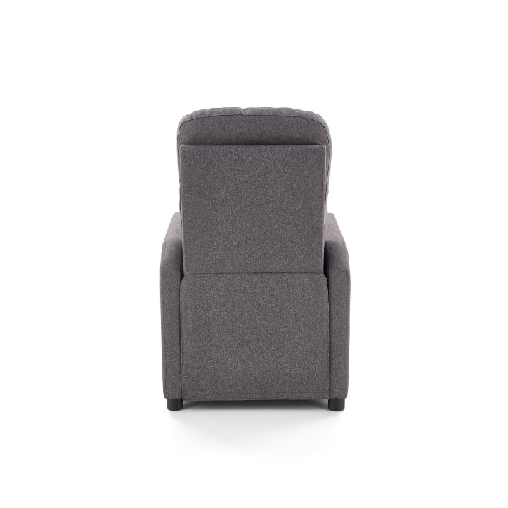 Rozkładany Fotel do salonu z funkcją relax w kolorze popielatym, tkanina velvet