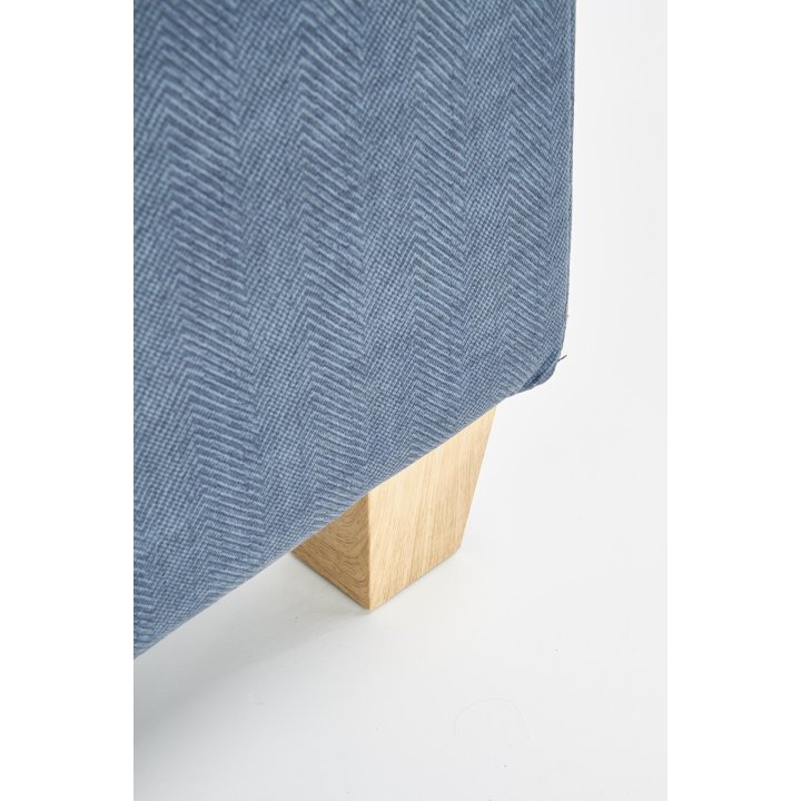 Klasyczny wypoczynkowy, funkcja relax, ciemny niebieski, nóżki drewniane bukowe