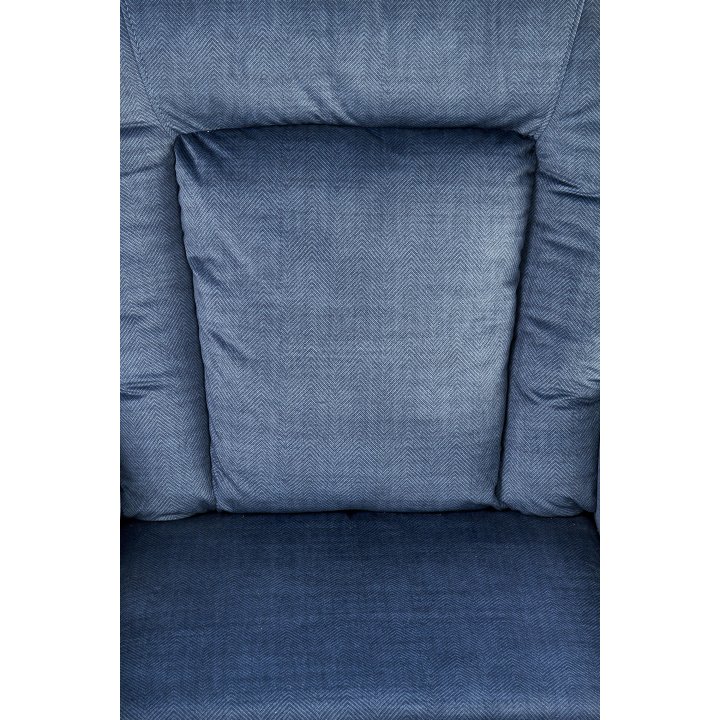 Klasyczny wypoczynkowy, funkcja relax, ciemny niebieski, nóżki drewniane bukowe