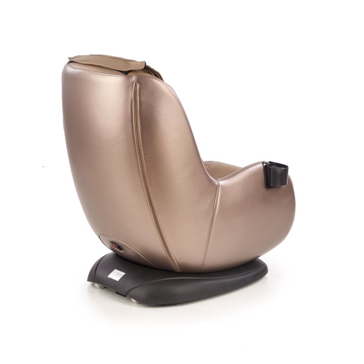 Ekskluzywny Fotel do salonu z funkcją masażu, beżowa ekoskóra
