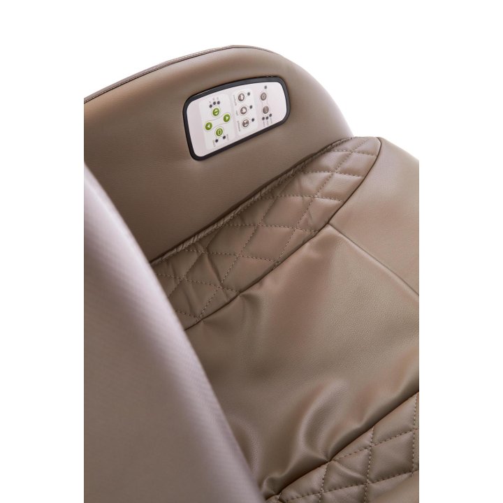 Ekskluzywny Fotel do salonu z funkcją masażu, beżowa ekoskóra