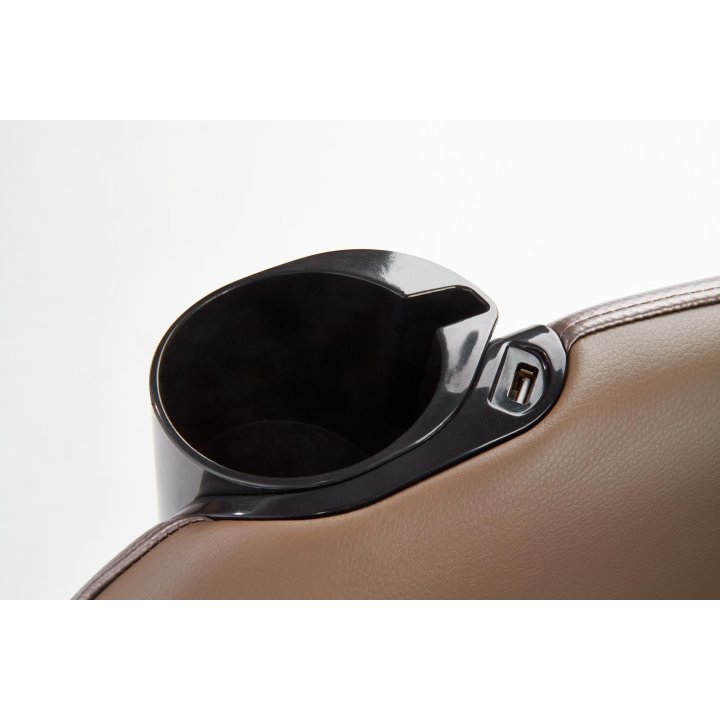 Ekskluzywny Fotel do salonu z funkcją masażu, beżowa ekoskóra