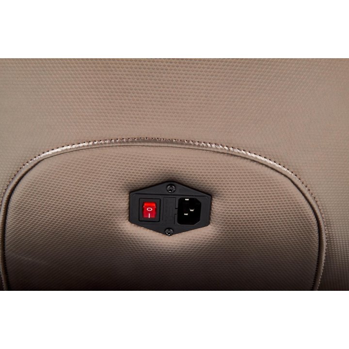 Ekskluzywny Fotel do salonu z funkcją masażu, beżowa ekoskóra