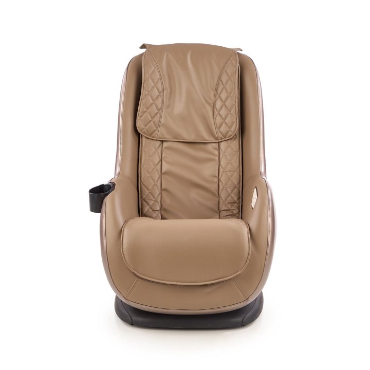 Ekskluzywny Fotel do salonu z funkcją masażu, beżowa ekoskóra