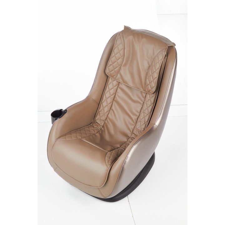 Ekskluzywny Fotel do salonu z funkcją masażu, beżowa ekoskóra