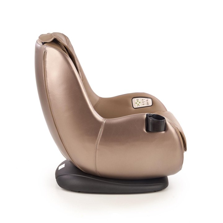 Ekskluzywny Fotel do salonu z funkcją masażu, beżowa ekoskóra