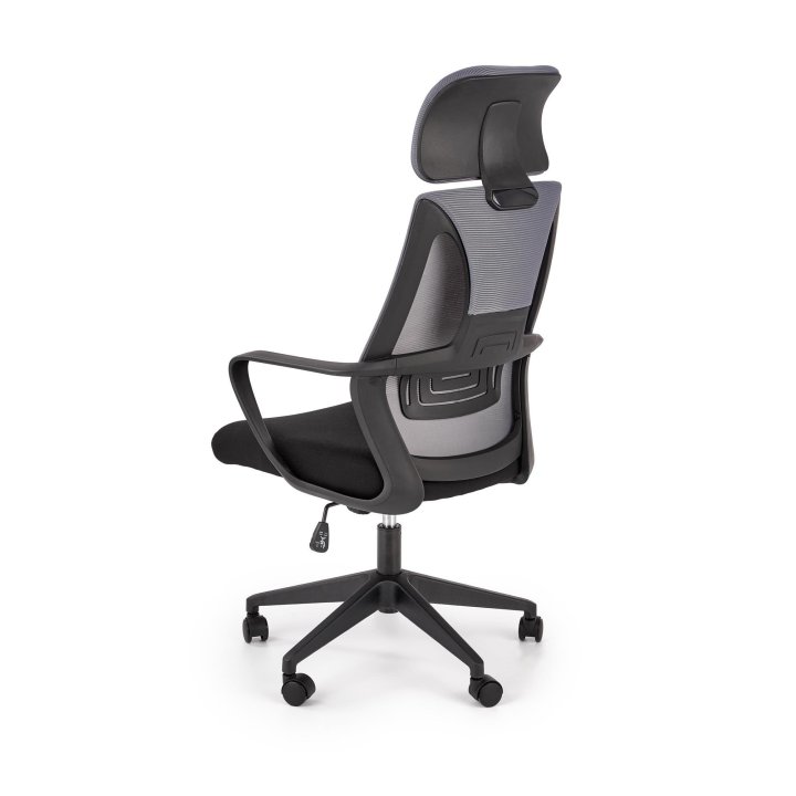 Fotel do biurka obrotowy nowoczesny, kolor popiel, czarny, tkanina membranowa, siatka