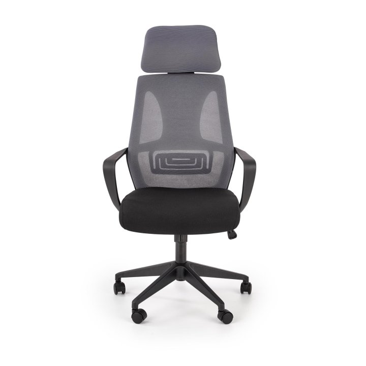 Fotel do biurka obrotowy nowoczesny, kolor popiel, czarny, tkanina membranowa, siatka