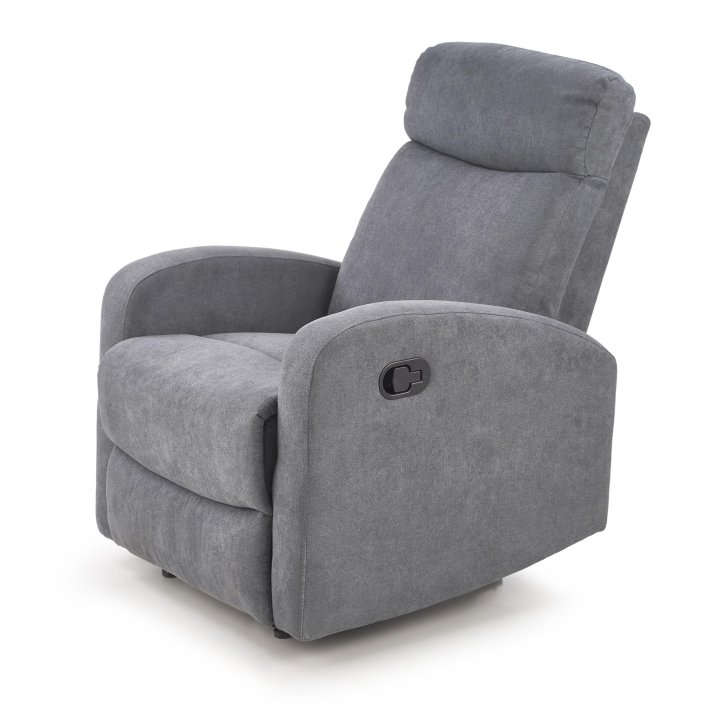 Fotel do biurka kolor ciemnopopielaty rozkładany styl klasyczny, funkcja relax