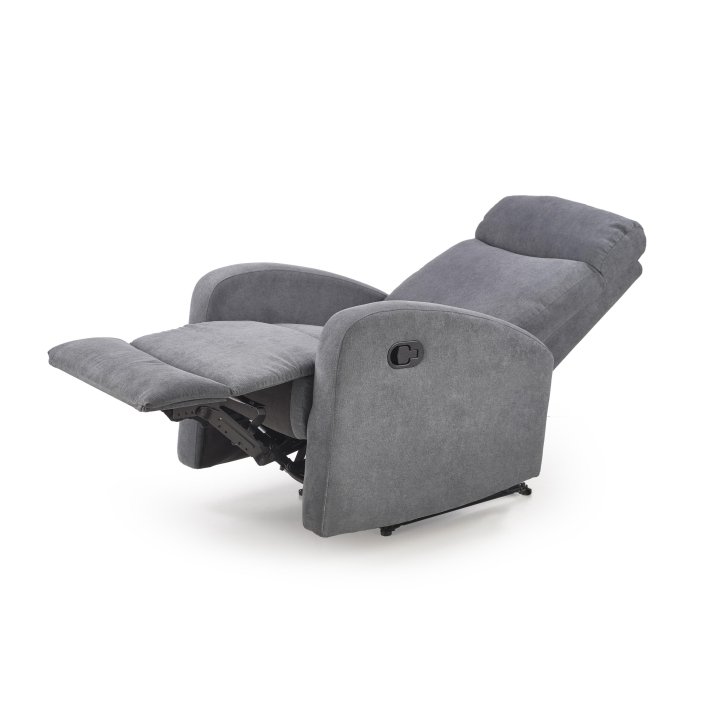 Fotel do biurka kolor ciemnopopielaty rozkładany styl klasyczny, funkcja relax